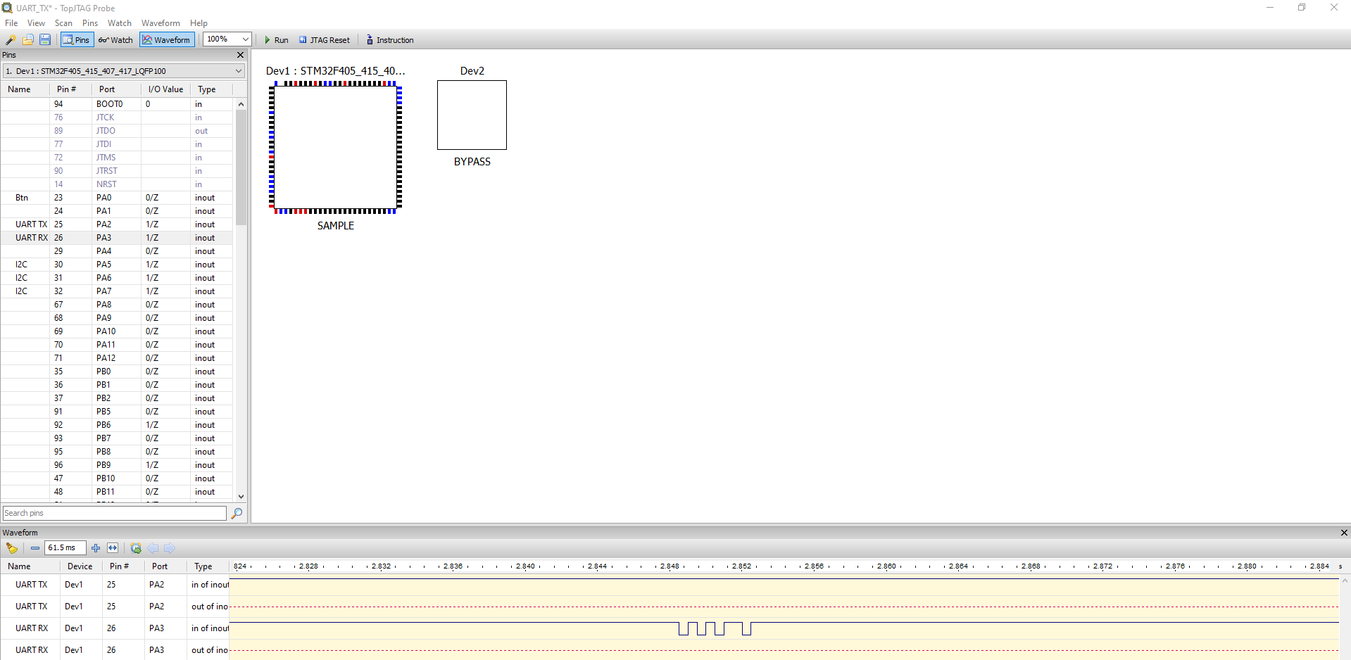 TOPJtag uart 2400-baudrate-view